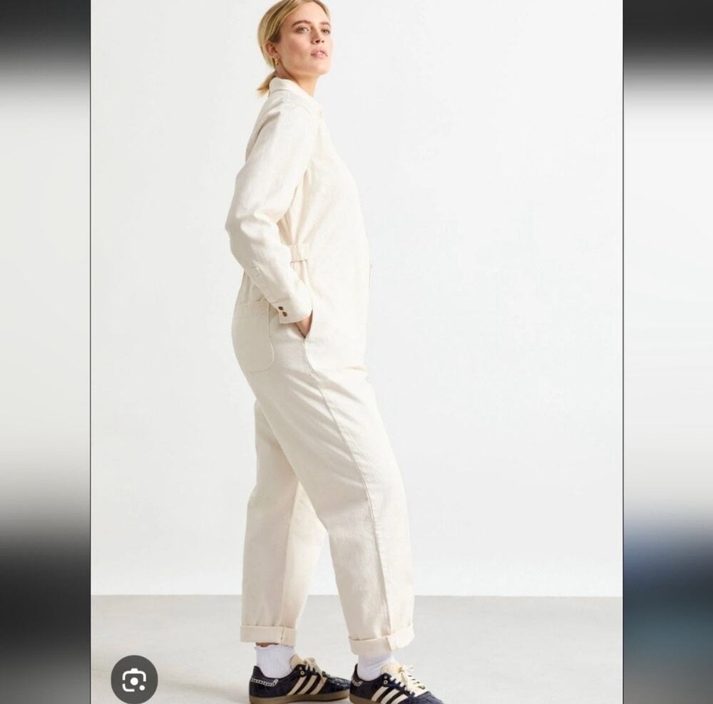 Hatch Cream Button-Front Jumpsuit